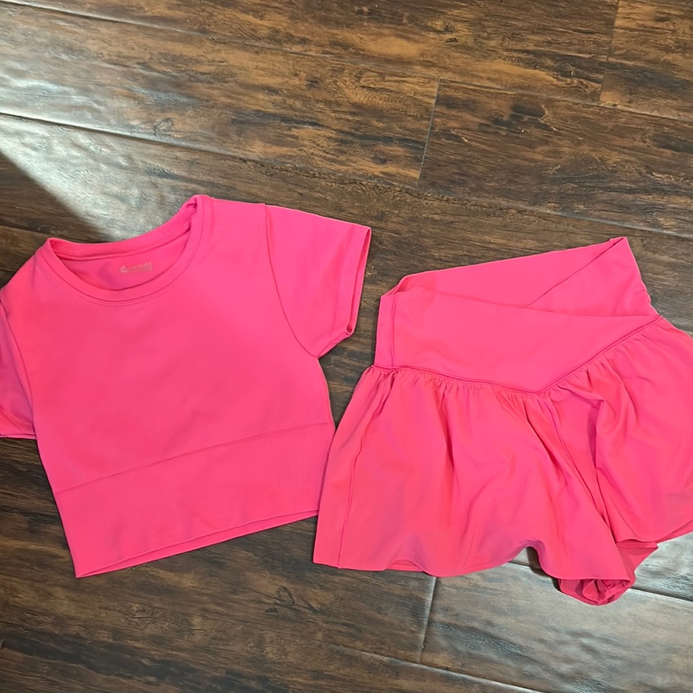 Aerie Vibrant Pink Two-Piece Set
